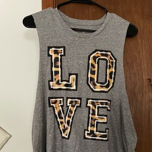 Express Cheetah Print LOVE tank